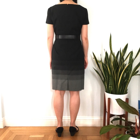 ❌ Tahari Black & Gray Ombré Sheath Dress - Picture 2 of 8